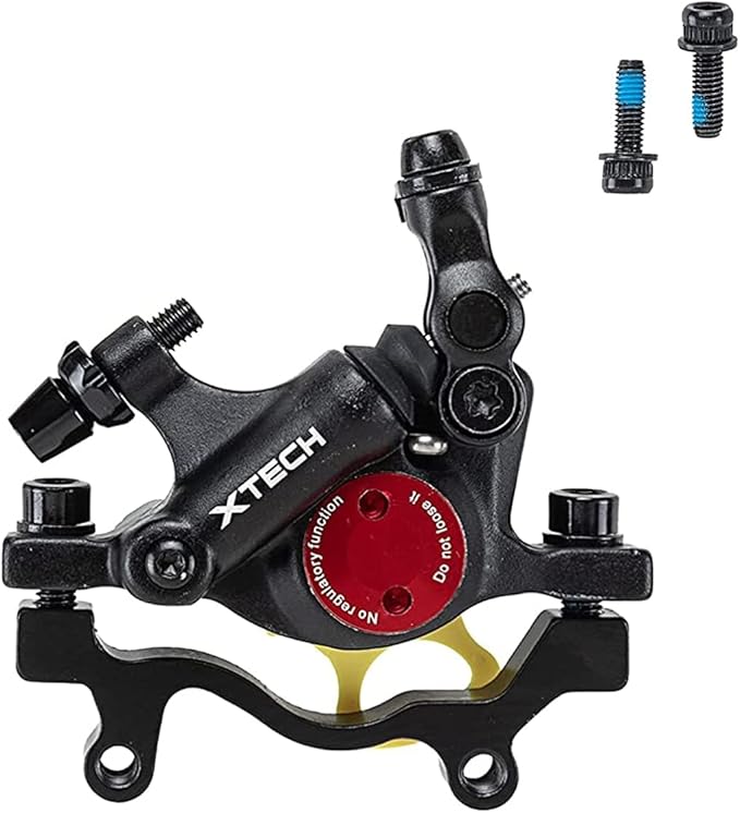 BUCKLOS Zoom HB-100 MTB Line Pulling Hydraulic Disc Brake Calipers Front + Rear, Aluminum Alloy Mountain Bike Hydraulic Disc Brakes with is/PM Universal Caliper Adapter for XC Trail, Fat Bike…
