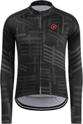 GCRFL Men's Cycling Jersey Long Sleeve Biking Shirt with 3+1 Zipper Pocket Breathable Quick Dry Bicycle Jersey