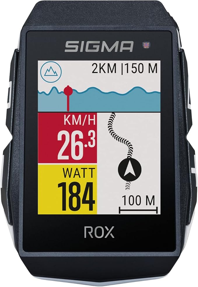 SIGMA Sport ROX 11.1 EVO GPS Bike Computer, Black, Navigation, Workout, Indoor & Outdoor Training, Quick Mounting, E-Bike Ready, Smart Phone Connectivity, Lightweight, IP67 Water Resistant