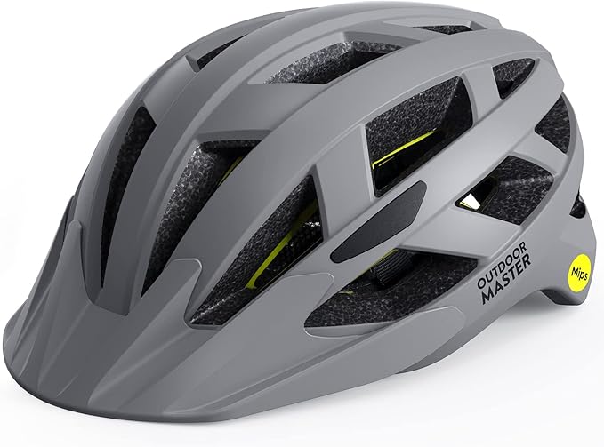 OutdoorMaster Gem Recreational MIPS Cycling Helmet - Two Removable Liners & Ventilation in Multi-Environment - Bike Helmet in Mountain, Motorway for Youth & Adult