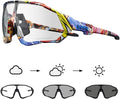 KAPVOE Photochromic Cycling Glasses Men Women Mountain Bike Sunglasses Clear MTB Bicycle Riding - K9408
