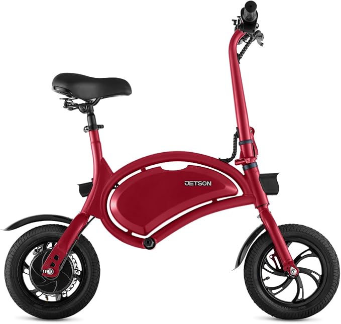 Jetson Bolt Electric Bike, Foot Pegs, Easy-Folding, Built-in Carrying Handle, Twist Throttle, Cruise Control, Up to 15.5 MPH, Range Up to 15 Miles, Ages 13+