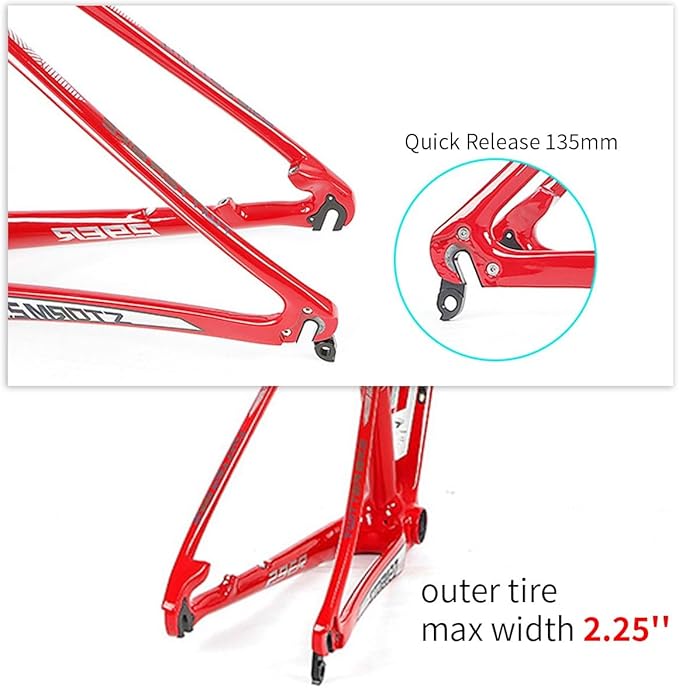 15''/17''/19'' Carbon Fiber Mountain Bike Frame 27.5er 29er XC Hardtail Quick Release 135mm Bike Frame Disc Brake Internal Routing