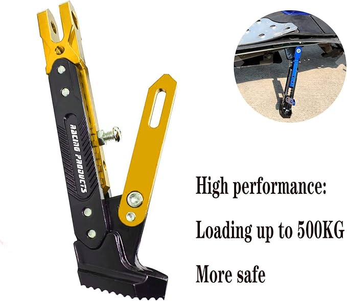 Universal Motorcycle Kickstand Accessories Motor Scooter Modified CNC Aluminum Alloy Adjustable Tripod Holder Kickstand Foot Side Support Stand Motor Scooter Motorbike Motocross Dit Pit Bike