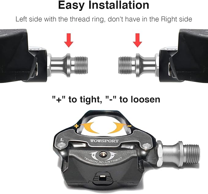 WOWSPORT SPD-SL Road Bike Pedals - Lightweight Clipless Pedals with 3-Bolt Cleats, Sealed Bearings & Nylon Composite | Shimano SPD SL Compatible