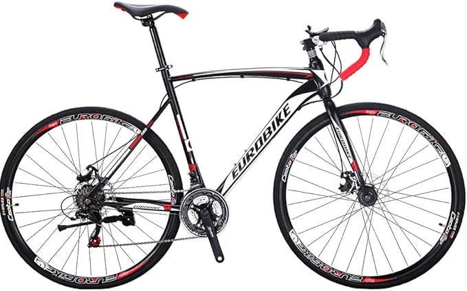 Eurobike HY XC550 Road Bike,21 Speed Road Bicycle for Adults Men and Women,Disc Brake 700C Race Bike for Beginner to Intermediate Bicycle Riders(54cm-32 Spoke)