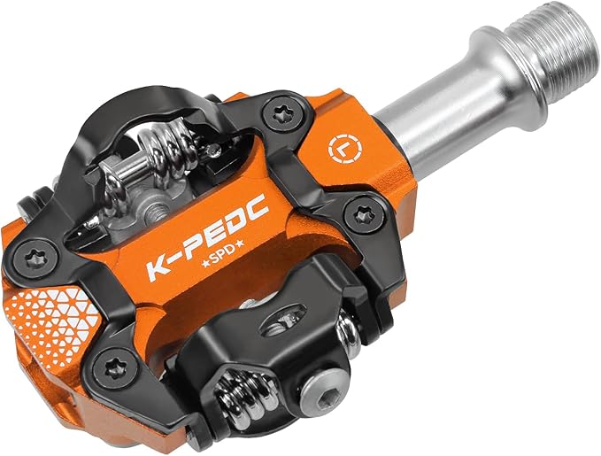 Compatible Clipless MTB Mountain Bike Pedal Dual Sided Lightweight Aluminum 9/16″ Platform Bicycle Pedals with Cleats for Road