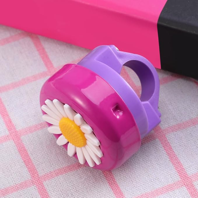 Rosy Chrysanthemum Flower Bike Bell for Girls - Crisp Clear Sound Bike Horn, Cute Toddler Bicycle Bell Attachment for Kids Tricycle Balance Bicycle