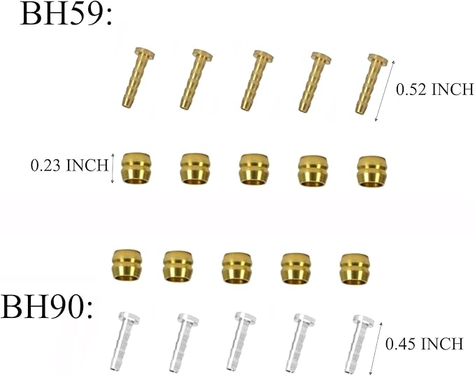 Bike Hydraulic Brake Hose Kit, 2500mm Bike Brake Oil Tube ID.2mm x OD.5mm with BH59 BH90 Brass Ferrules and Barbs Compatible with Shimano BH59 BH90 Avid Sram System