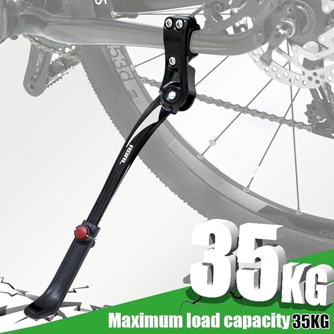 RBRL Bike Kickstand Adjustable, Rear Side Bicycle Kick Stand Suitable for 24-29 inch Bicycles, Aluminum Alloy Bicycle Kickstand for Mountain Bike/Road Bike/BMX/MTB