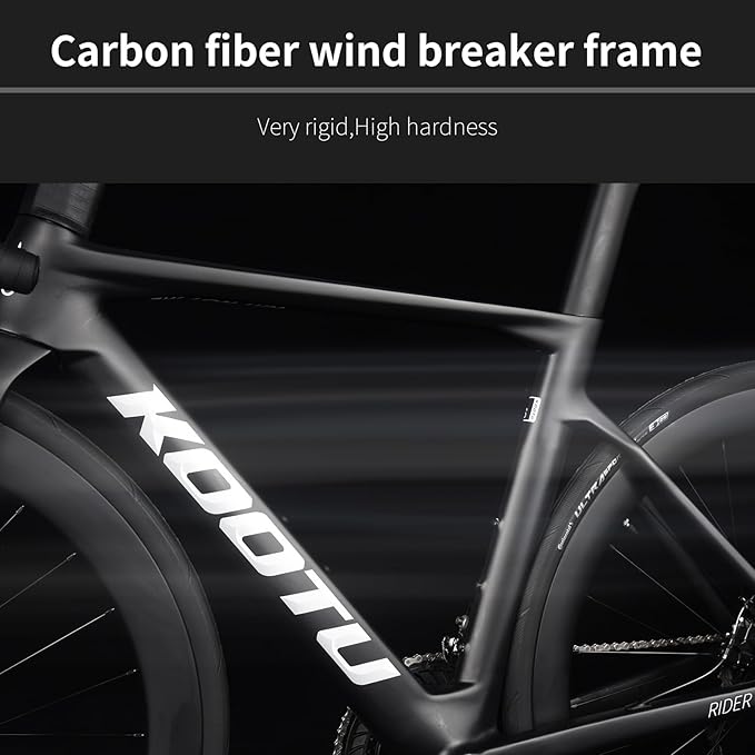 KOOTU Full Carbon Road Bike, T800 Carbon Fiber Frame Lightweight Racing Bicycle with 105 R7000 22 Speed Groupset and Wire-Pull Disc Brake for Adult