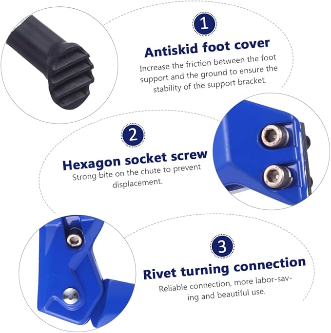 Lurrose Bike Kickstand: Aluminum Alloy Bike Kickstand Side Support for Mountainbike Blue Adjustable Foot Stand for Stable Parking