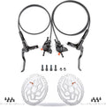 Cyclon MT200 MTB Hydraulic Disc Brakes Set, Left Front 800mm Right Rear 1500mm Aluminum Alloy Hydraulic Bike Brakes with SM-RT Rotors, Dual Disc Piston Fit 160mm/180mm Rotors Bike Hydraulic Brakes