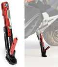 Universal Motorcycle Side Stand - PSLER Adjustable Aluminum Alloy Short Motorcycle Kickstand for Electric Scooter Motorbike Mini Pit Dirt Bike, Red