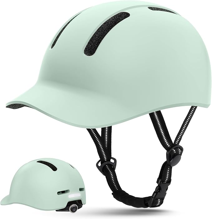 Shinmax Bike Helmet - Lightweight Adjustable Baseball Cap Style Cycling Helmet with Long Visor, Reflective Strip, for Urban Commuter, Mountain & Road Biking
