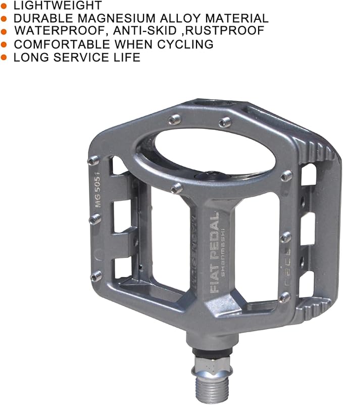 UPANBIKE Magnesium Alloy Bike Pedals 9/16'' Spindle Bearing High-Strength Non-Slip Large Flat Platform for Mountain Bike Road Bicycle
