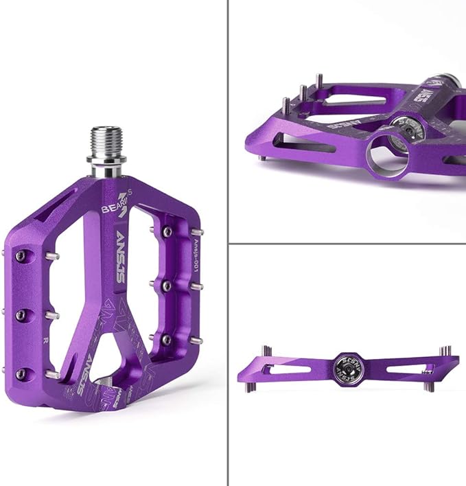 ANSJS Mountain Bike Pedals MTB Pedals Bicycle Flat Pedals Aluminum 9/16" Sealed Bearing Lightweight Platform for Road Mountain BMX MTB Bike