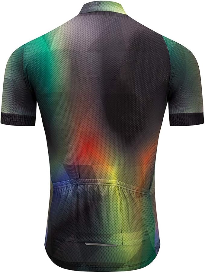 Weimostar Men's Cycling Jersey Short Sleeve Bike Clothing Multicolored Diamond