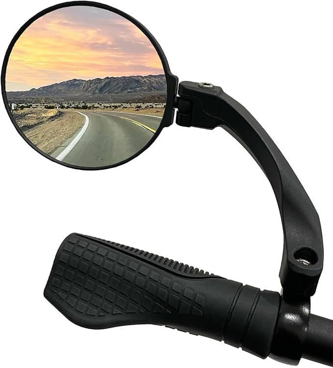 Hafny NEW Handlebar E-Bike Mirror, Round Large Surface, HD Automotive Grade Glass Bicycle Mirror, Safe Blast-Resistance Cycling Mirror, HF-M958-FR01