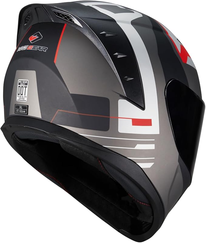 Full Face Motorcycle Helmet,Helmets for Adults Motorcycle, MG611 Motorbike Racing Street Bike Helmets with Black Visor for Men Women,DOT Approved (Matte Gray Cloud, S)