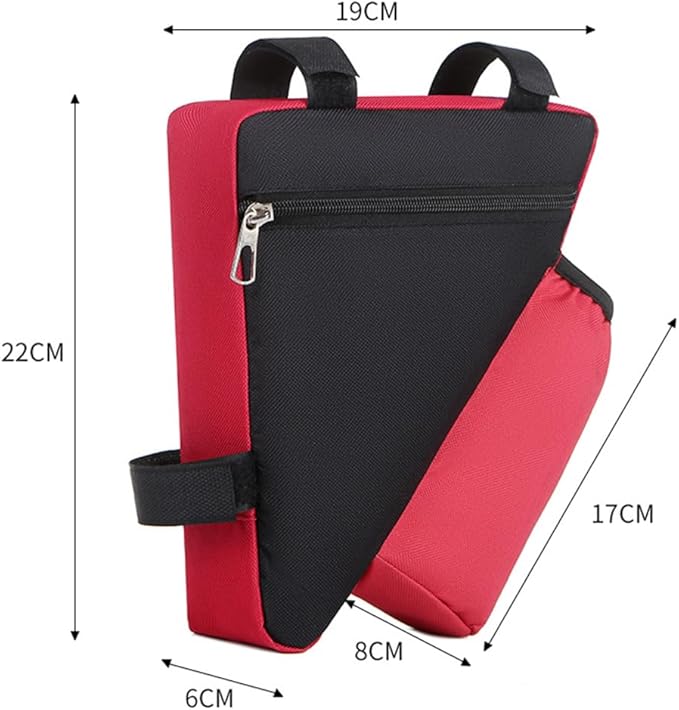 Bike Triangle Bike Bag - Red - Bicycle Accessories for Adult Bikes，Water Bottle Pocket， Waterproof