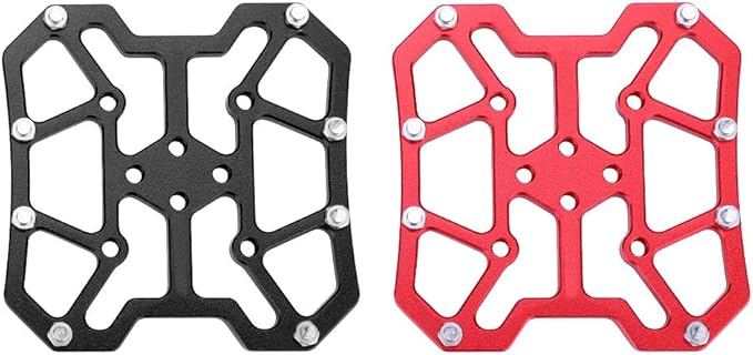 VBESTLIFE 1 Pair Aluminum Alloy Bike yle Clipless Pedal Platform Adapters for Shimano Spd Speedplay (Black, Red)(Black) Clipless Platform Adapter Spd Platform Adapter