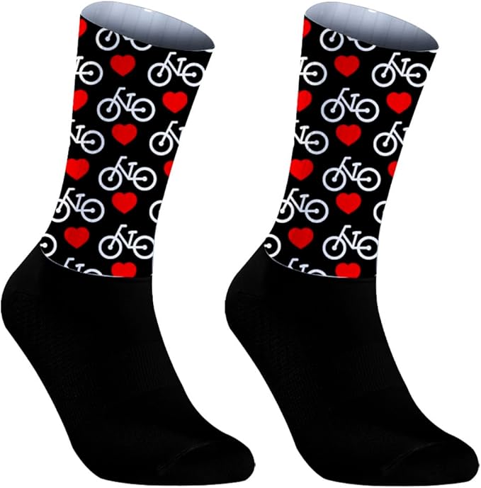 Cycling Socks Athletic Crew Socks Breathable Cushioned Compression Running Hiking Socks For Mens Womens