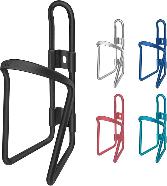 Lightweight Bike Water Bottle Holder by Delta Cycle - Bottle Cage Holder Mount - Compatible with Any Standard Water Bottle - Easy Installation Quickly Mounts to Any Bike