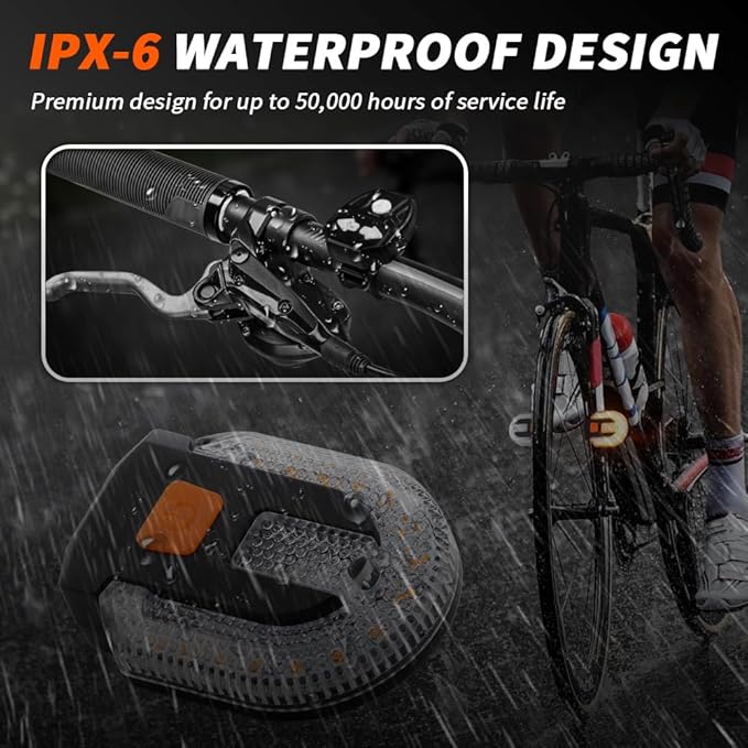 4Pcs Turn Signals for Bicycles with Alarm, USB Charging Remote Control Split/Integrated Bike Tail Light 5 Modes Waterproof Strobe Bike Rear Lights Can be Mounted on Front and Rear of Bicycle