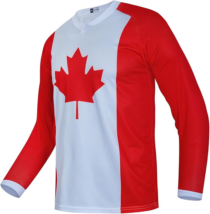 JPOJPO Men's Mountain Bike Jersey Long Sleeve MTB Off-Road Racing Downhill Motocross Shirts Quick Dry&Moisture-Wicking Tops