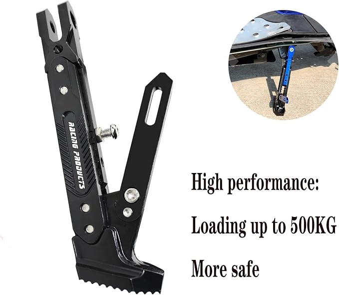 Universal Motorcycle Kickstand Accessories Motor Scooter Modified CNC Aluminum Alloy Adjustable Tripod Holder Kickstand Foot Side Support Stand Motor Scooter Motorbike Motocross Dit Pit Bike
