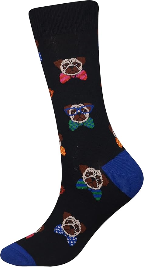 Cansok Men's 2/4 Packs Fun Crazy Novelty Dress Crew Socks