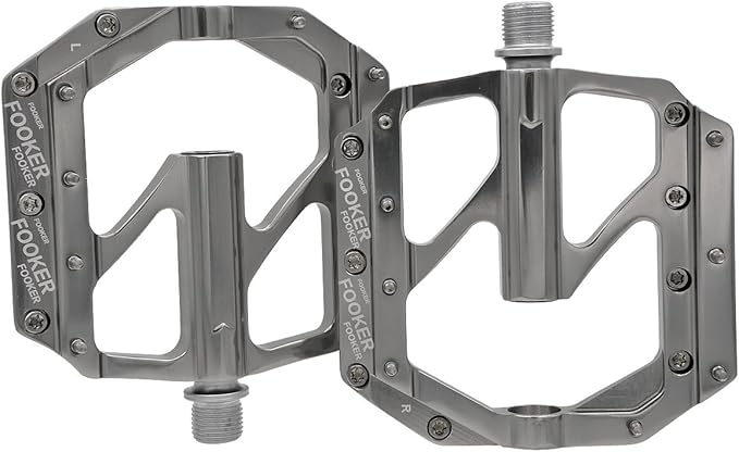 FOOKER Bike Pedals Non-Slip Aluminum Alloy MTB Mountain Bike Pedals 3 Bearing 9/16" for Road BMX MTB Bikes