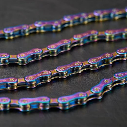 11 Speed Bike Chain Rainbow Chain for Bike 1/2" x11/128 116 Links Lightweight Bicycle Chain，Bike Chains MTN BTX MTB Mountain Bike Road Bicycle Chain