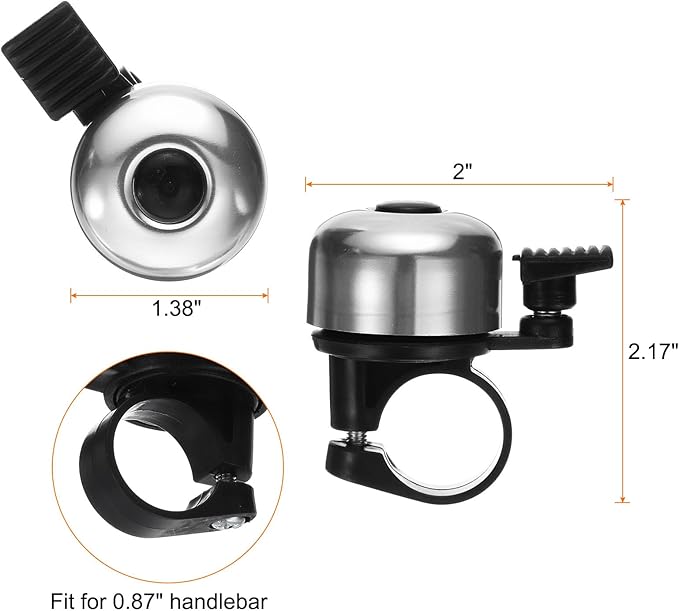 HARFINGTON Bike Bell Mini Bicycle Bell with Loud Crisp Clear Sound Bike Ring Bell Aluminum Bike Accessories for Road Mountain Bike