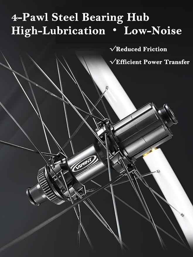 Carbon Fiber Road Bike Wheelset VSPRINT 45/50mm 60/65mm Aero Wave Carbon Wheels 700c Center Lock Disc Brake 21/28mm Width 24H Spokes