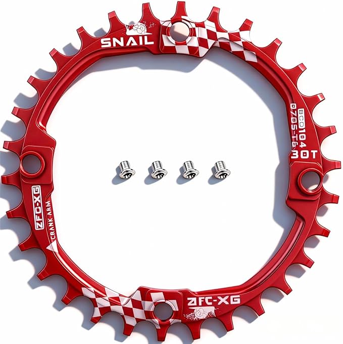 CYSKY 104 BCD Chainring 30T to 52T Narrow Wide Chainring with Sprocket Bolts for 1x Set-up Road Bike Mountain Bike BMX MTB Gravel Ebike