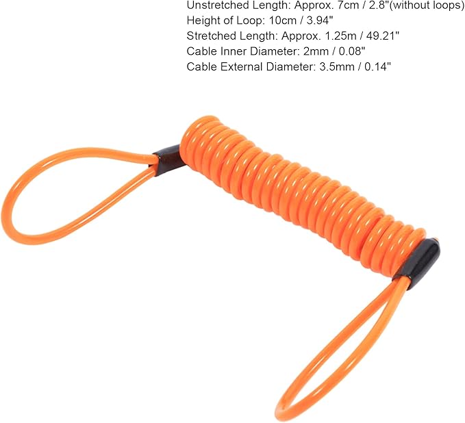 Reminder Cable,Disc Lock Reminder Cable Security Steel Wire for Motorbikes, Motorcycles, Scooters, Bike(Orange) (Orange)