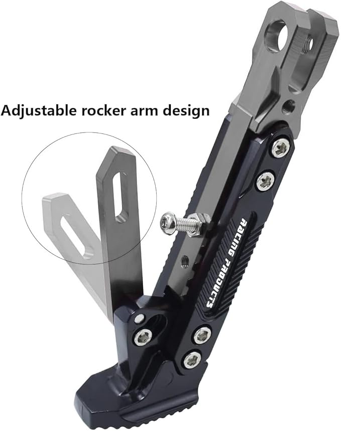 Universal Motorcycle Kickstand Adjustable Foot Side Support Parking Kickstand for Electric Motorbike Parking Foot Side Support Stand (Grey)