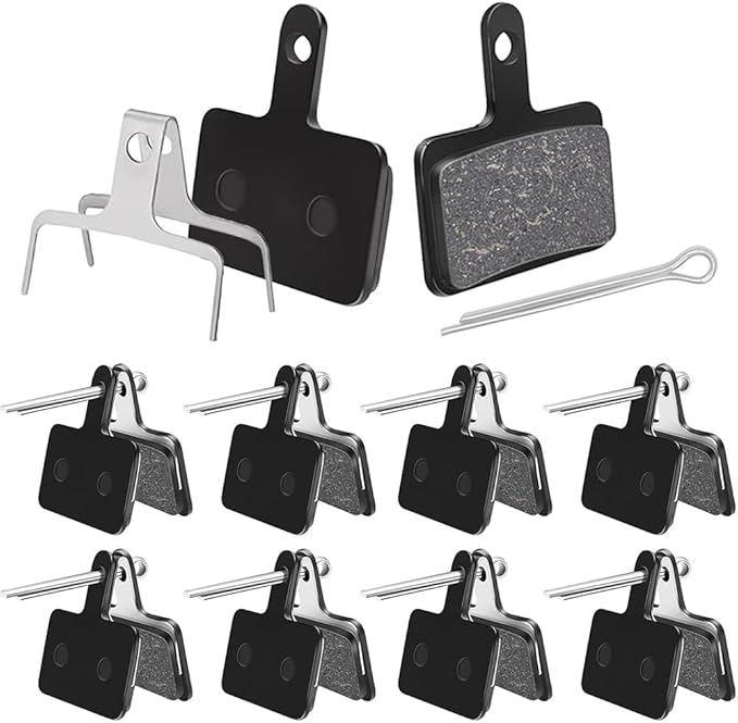 8 Pairs Bike Brake Pads Compatible With Tektro Shimano Trp Deore - High Performance Disc Brakes for Mountain Bike With Spring (Black Semi-Metallic)
