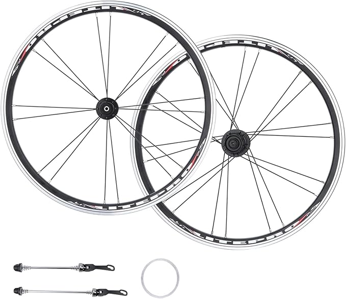 Bike BMX Folding Wheelset, Disc/V Brake QR Aluminum Alloy Double Wall Rims, 20in 22in Cycling Wheel Parts Accessories