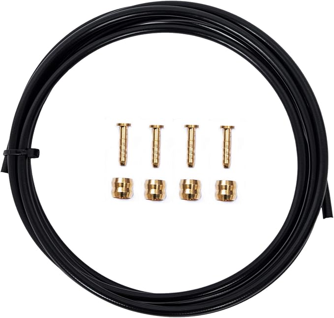 YBEKI 2500mm Kevlar Teflon Hydraulic Disc Brake Hose Kit with Brass Fittings – Compatible with Shimano BH59/BH90, SRAM, Magura