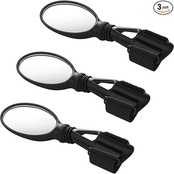 3 Pack Bike Mirror Handlebar Black Adjustable Rearview Safety Helmet Mirrors for Bicycle Motorcycle Safe Riding