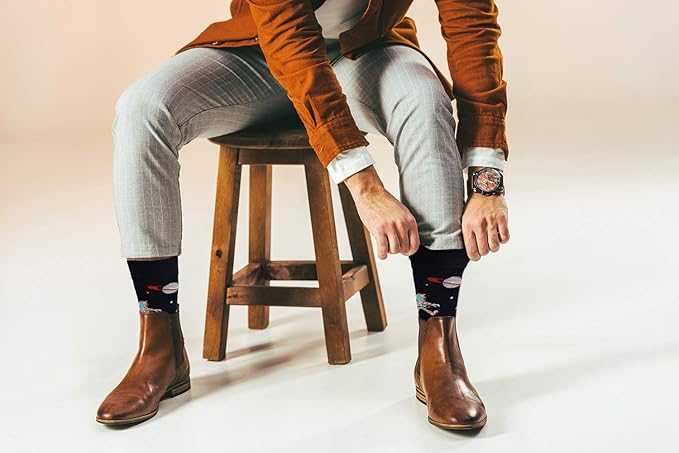 Real Sic Fun Socks for Men and Women - Cozy Cotton Dress Socks with Colorful Designs - Cool, Casual, Wacky Patterned
