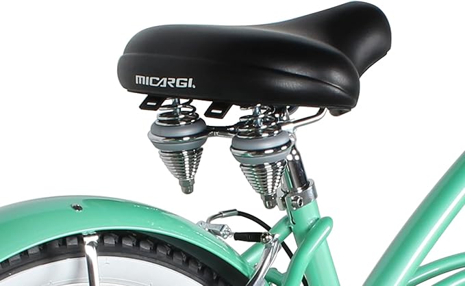 MICARGI 24/26 Inch Adult Cruiser Bicycle Hybrid Bike 1/7 Speeds Commuter Bike for Women, Men, Seniors,Step-Through or Step-Over Bike Steel Frame Multi Colors Style