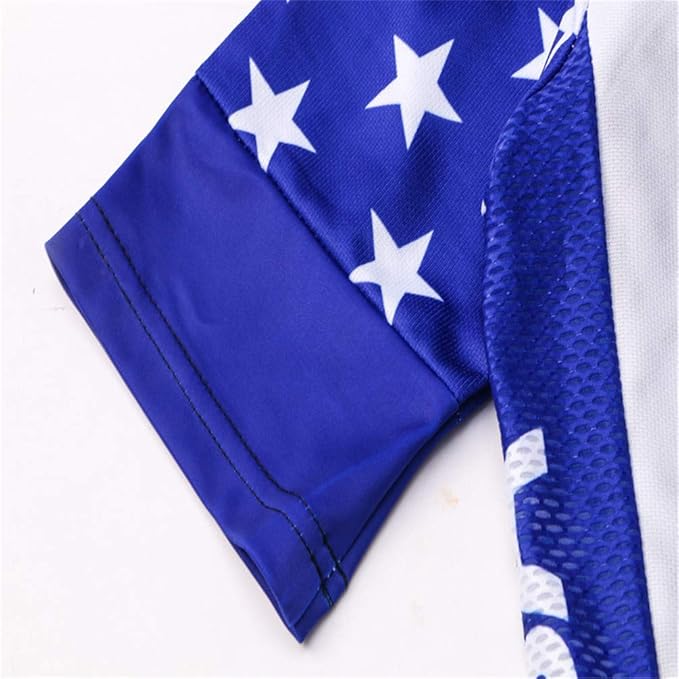 JPOJPO USA Cycling Jersey Men Road Bike Shirt Summer Biking Tops Short Sleeve Bicycle Clothes Cycle Wear Breathable