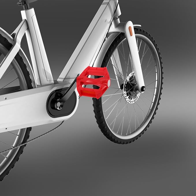 Alasum Non-Slip Mountain Bicycle Pedals Flat, Durable Plastic Bike Parts for Road Bikes, Red Pedals for Kids and Boys Cycling on Streets, Parks, and Trails