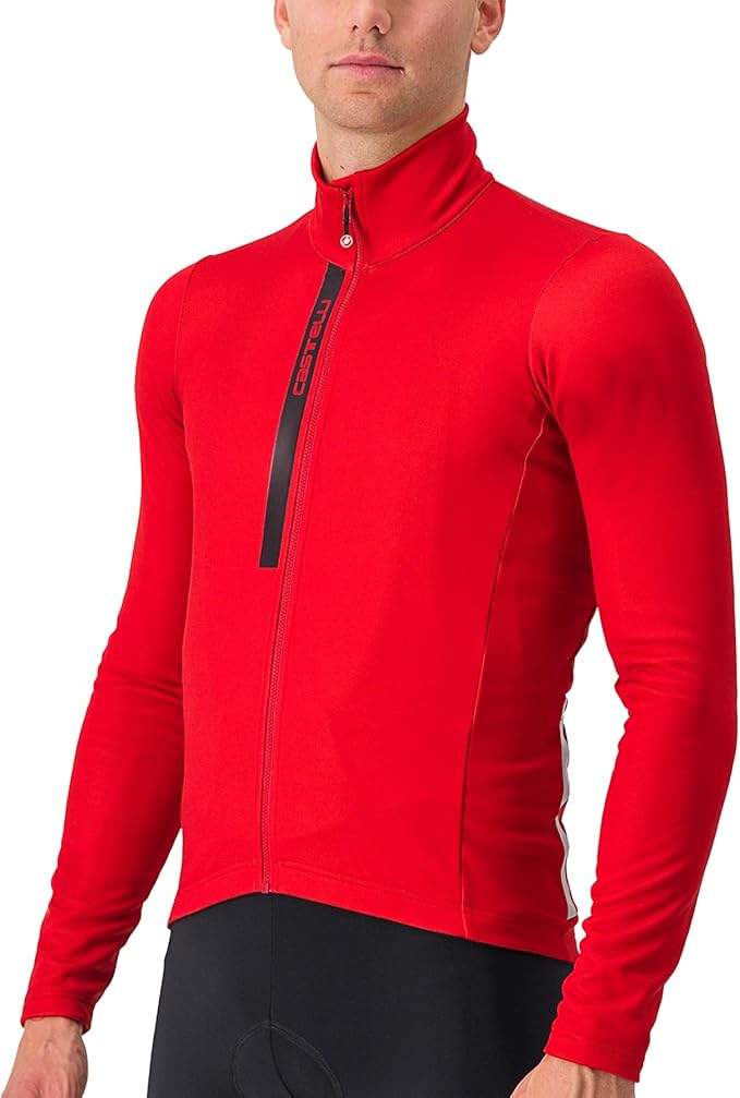 CASTELLI Men's Entrata Thermal Jersey, Long Sleeve Zip Up Fleece Insulated Base Layer for Winter Road Cycling I Gravel Biking