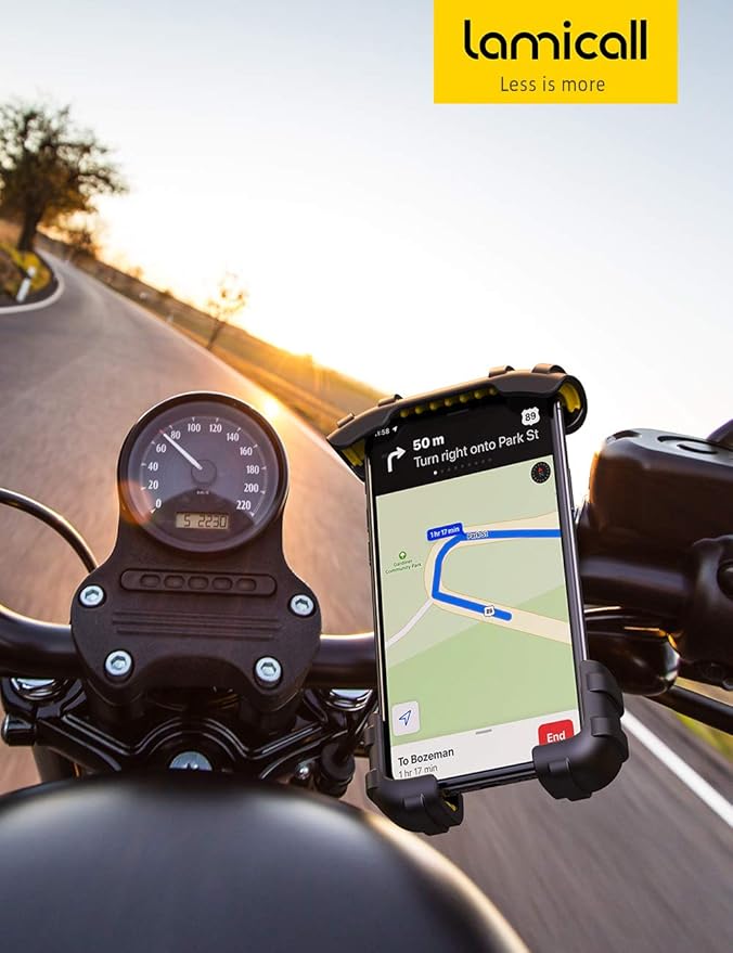 Lamicall Bike Phone Holder, Motorcycle Phone Mount - Adjustable Motorbike Phone Holder for iPhone 15 14 13 12 Pro Max Mini, 11 Pro Max Xs 8 X 8P 7 6S, Samsung S10 S9, Huawei, 4.7-6.8 Devices