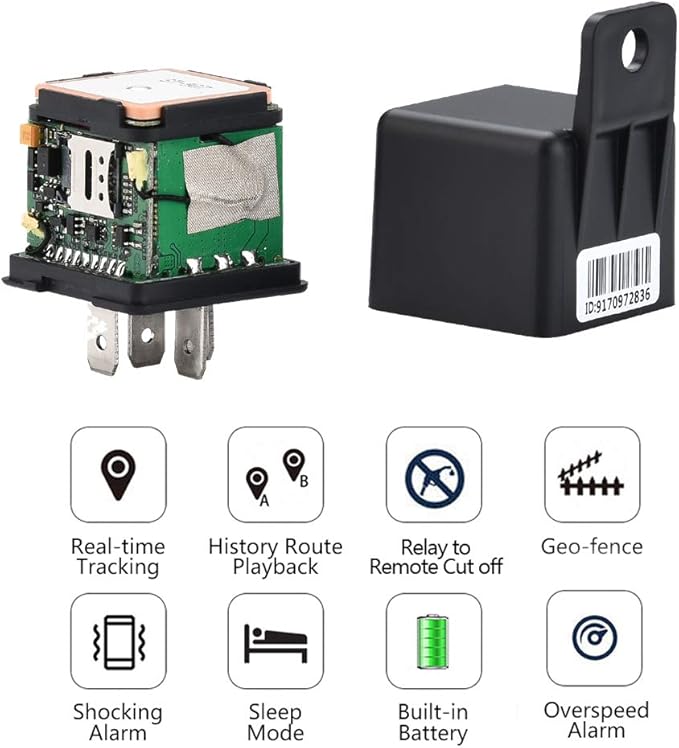 SinoTrack 4G GPS Tracker for Vehicles,Vehicle Device Locator Car Relay Tracker Real Time ST-907L Hidden Location Device with No Monthly Fee Tracking System for Car Motorcycle Truck Taxi
